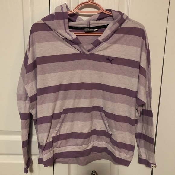 2/$25 PUMA PURPLE STRIPE HOODIE